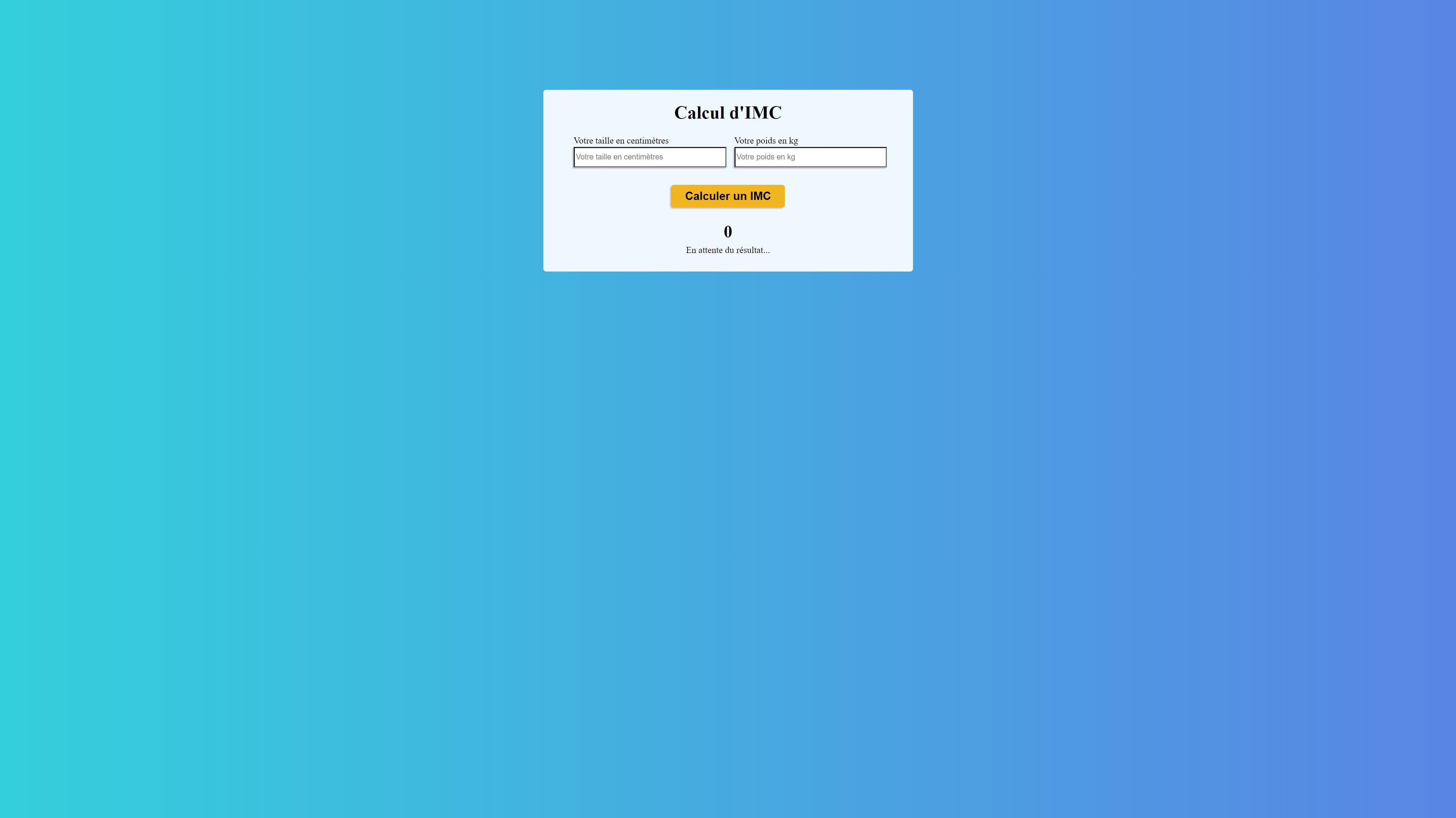 Calcul d'IMC